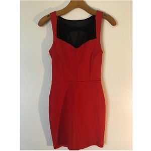 Bebe dress -Red/Black semi backless
